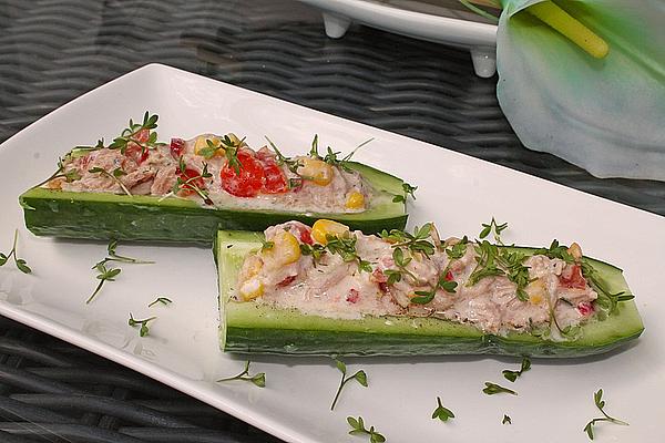 Stuffed Cucumber with Tuna Salad