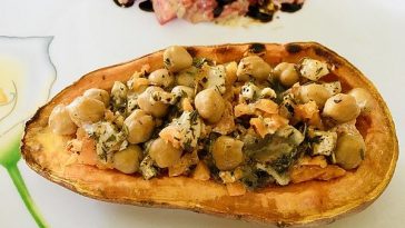 Baked Sweet Potatoes with Goat Cheese Curd