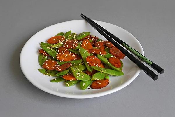 Sugar Snap Peas and Carrots with Sesame Seeds