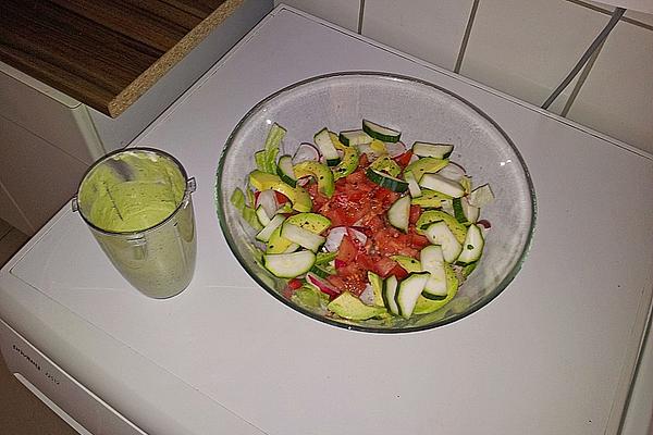 Summer Salad with Avocado Dressing