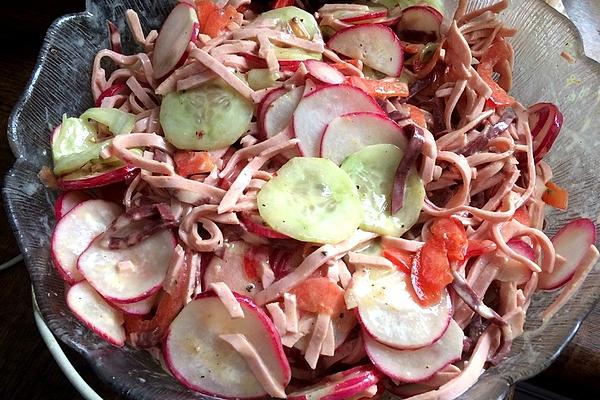 Summer Sausage Salad with Radish and Radishes