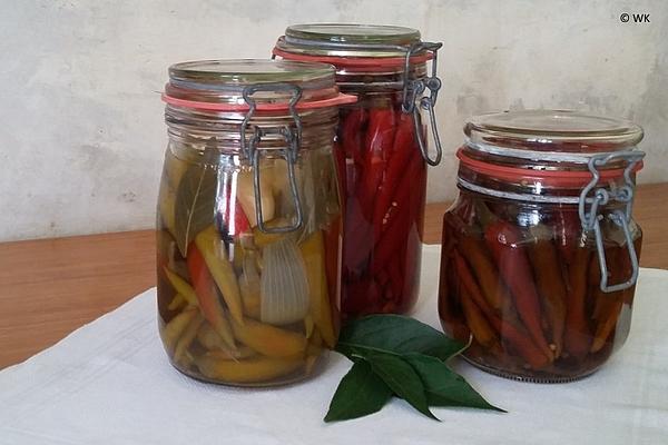 Sweet and Sour Pickled Peppers or Hot Peppers
