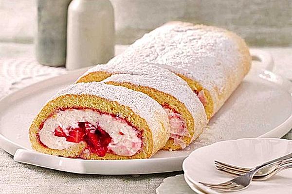 Swiss Roll with Strawberry Filling