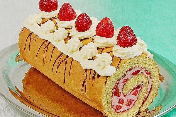 Swiss Roll with Strawberry Quark Cream Filling