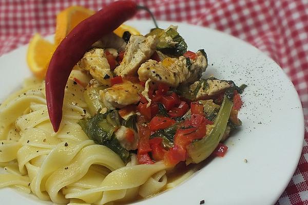 Tagliatelle with Orange and Chili Sauce