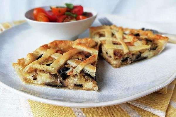 Tart with Salsiccia, Eggplant and Cheese