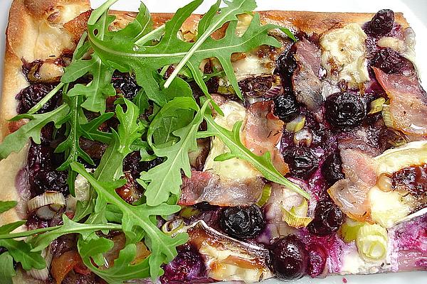 Tarte Flambée with Brie and Blueberries
