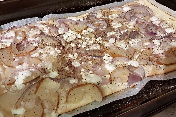 Tarte Flambée with Goat Cheese and Pear