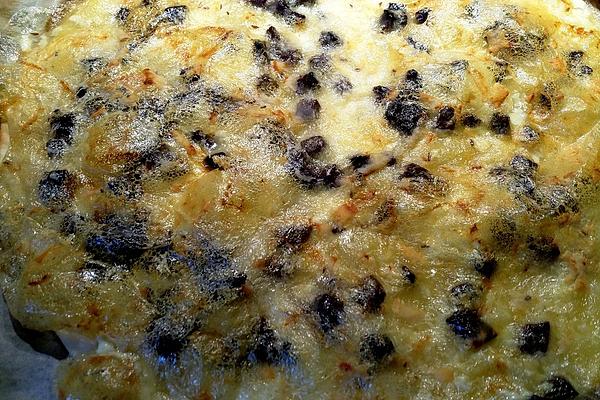 Tarte Flambée with Hand Cheese and Black Pudding