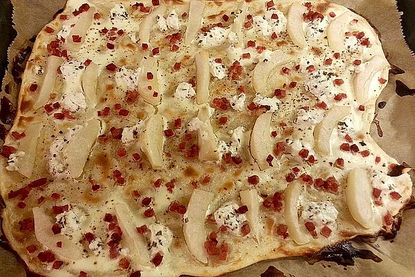 Tarte Flambée with Pear and Goat Cheese