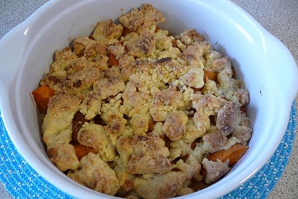 Tipsy Apricot Crumble with Marzipan