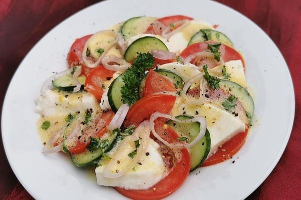 Tomato and Cucumber Salad with Herb and Milk Dressing