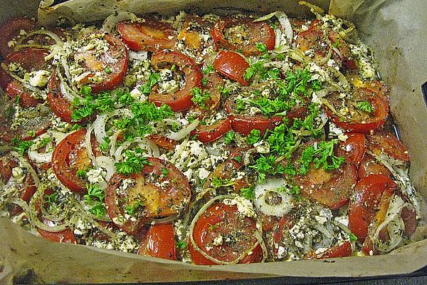 Tomato and Feta Gratin with Balsamic Vinegar and Olive Oil