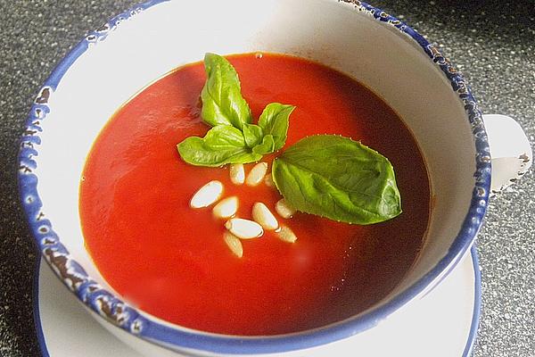 Tomato and Ginger Soup with Pine Nuts