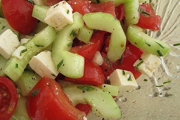Tomato – Cucumber Salad with Sheep Cheese