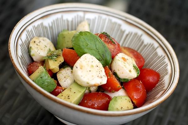 Tomato, Mozzarella and Avocado Salad