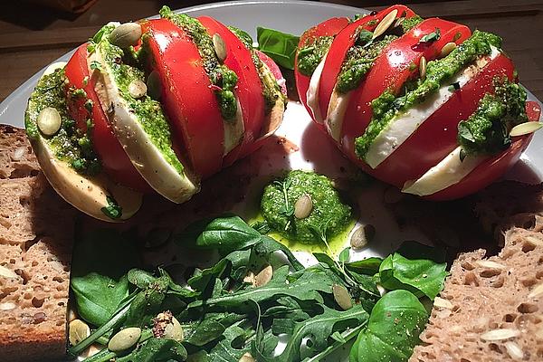 Tomato Mozzarella with Pesto and Rocket