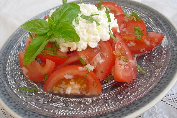 Tomato Salad with Grainy Cream Cheese