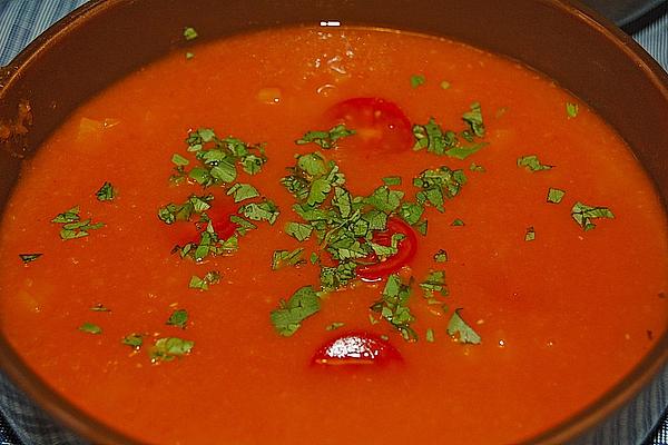 Tomato Soup with Carrots and Coriander