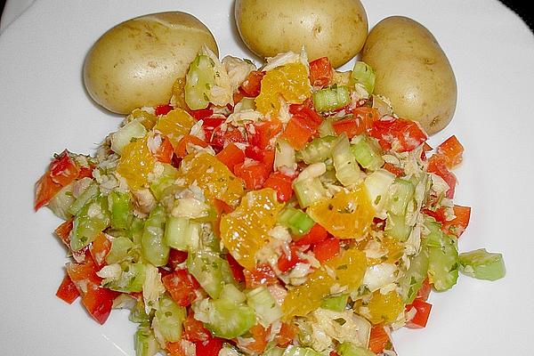 Trout Fillet Salad with Oranges and Celery