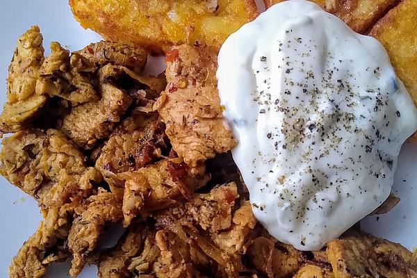 Turkey Gyros with Tzatziki and Potatoes