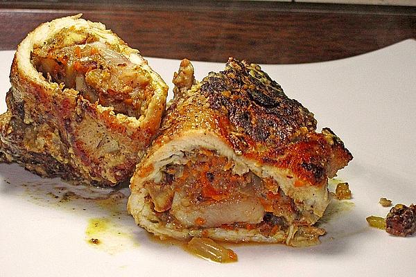 Turkey Rolls with Carrot and Nut Filling