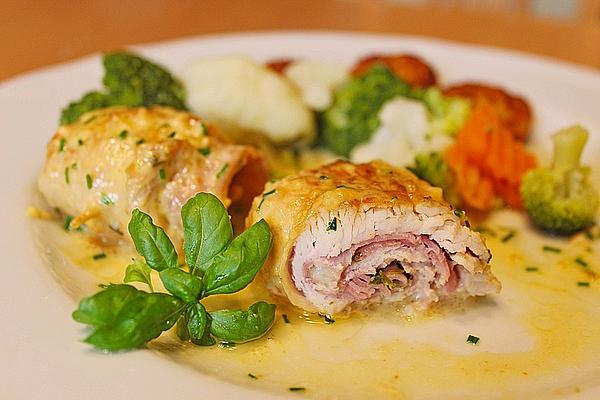 Turkey Rolls with Ham and Cheese