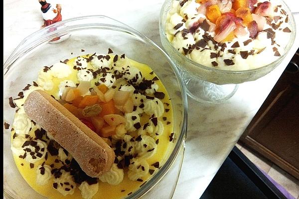 Tutti-frutti Pudding-fruit Dessert with Shortbread Biscuits