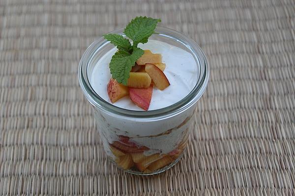 Two Kinds Of Quark with Peaches and Lemon Balm