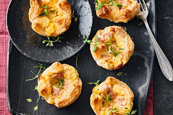 Two Types Of Filled Quiche Puff Pastry Muffins