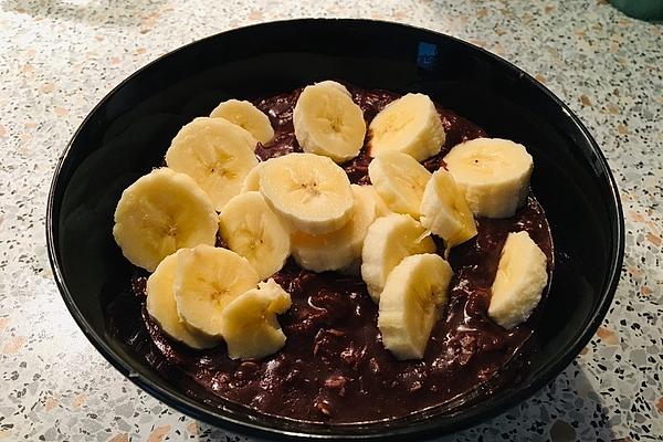 Vegan Berry Chocolate Porridge with Banana