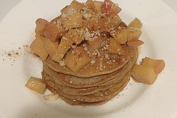 Vegan Cinnamon Pancakes with Baked Apple Sauce