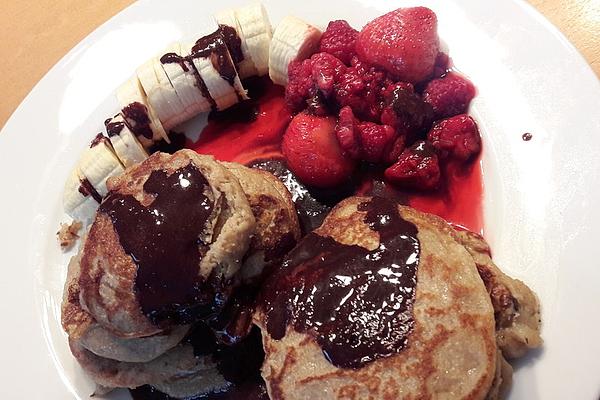 Vegan Pancakes with Delicious Chocolate Sauce