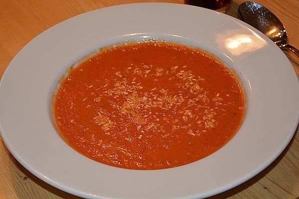 Vegan Tomato Soup with Coconut Milk and Mango Chutney