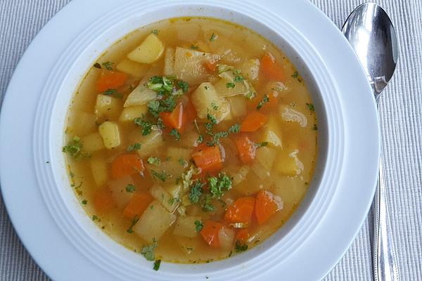 Vegan Vegetable Stew with Kohlrabi, Carrots, Potatoes and Corn