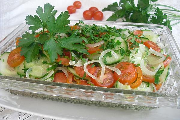 Vegetable Onion, Cucumber and Tomato Salad