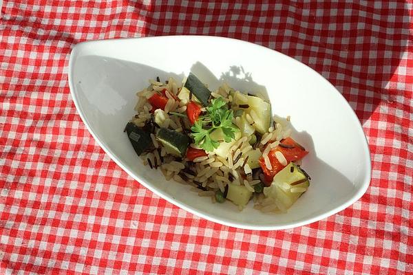 Vegetable Rice in Roman Pot