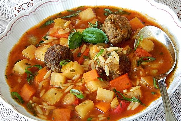 Vegetable Soup with Kritharaki