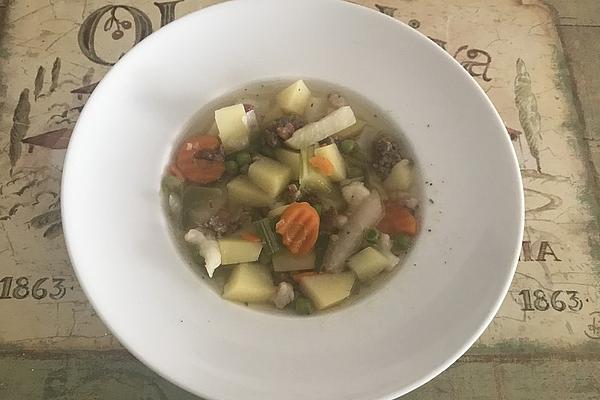 Vegetable Soup with Meat Sausage