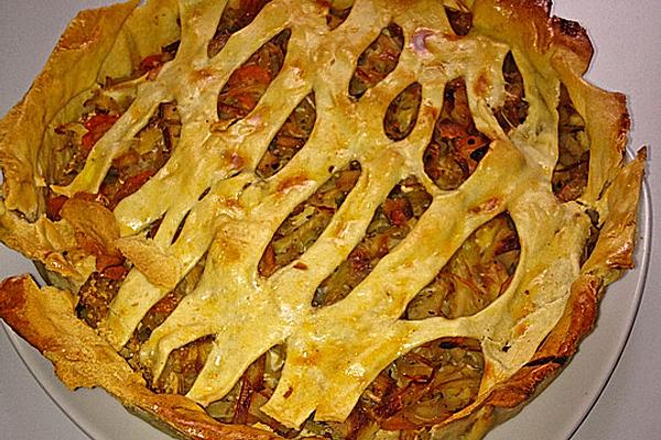 Vegetarian Quiche with Vegetables and Smoked Tofu