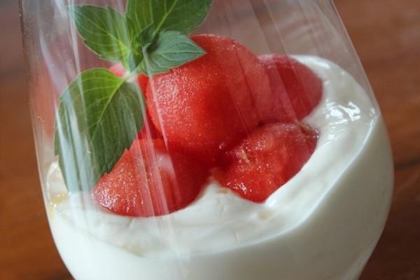 Watermelon Greek Yogurt Honey Dessert