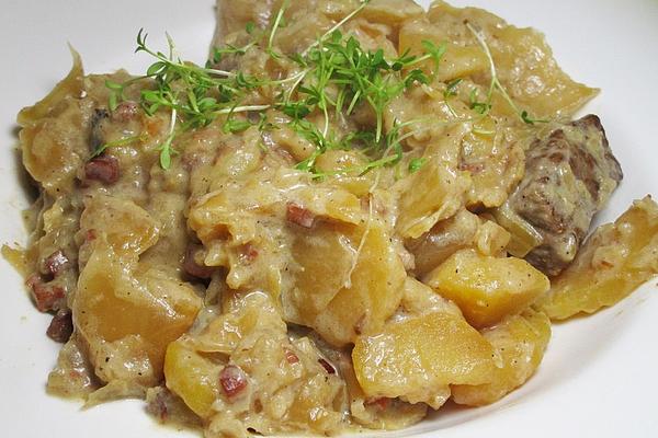 White Cabbage Stew from Oven