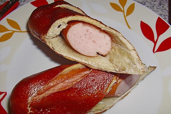 Wienerle in Bread Roll Dough