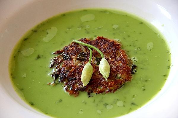 Wild Garlic Soup with Cheese Dumplings