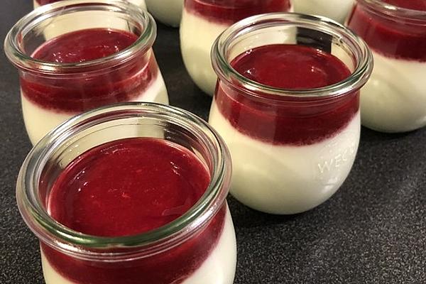 Yogurt Dessert with Raspberry Mirror