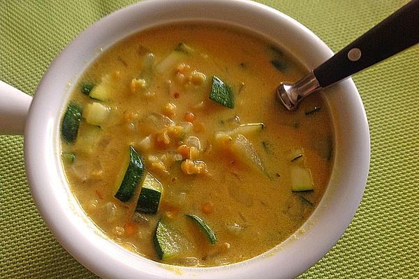 Zucchini Lentil Soup with Coconut