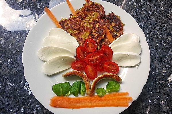 Zucchini Pancakes with Sheep Cheese Dip