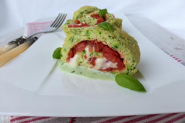 Zucchini Roulade with Basil Sauce
