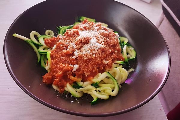 Zucchini Spaghetti with Bolognese