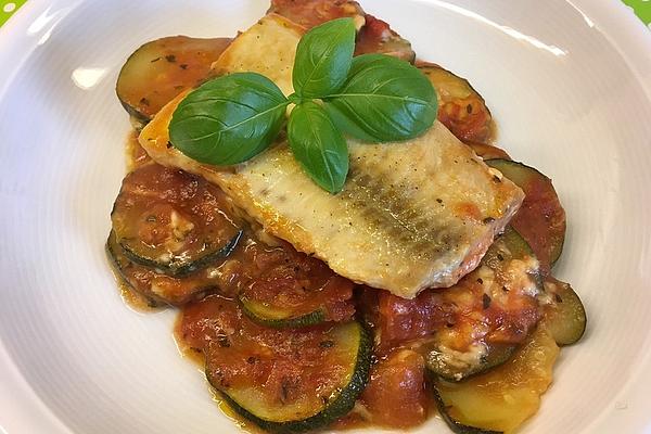 1a Salmon with Zucchini and Tomatoes